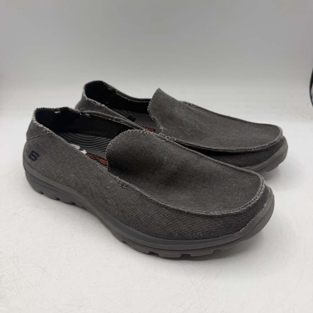 Skechers Milford Shoes Mens Sz 8 Black Grey Slip On Loafers Relaxed Fit 64368